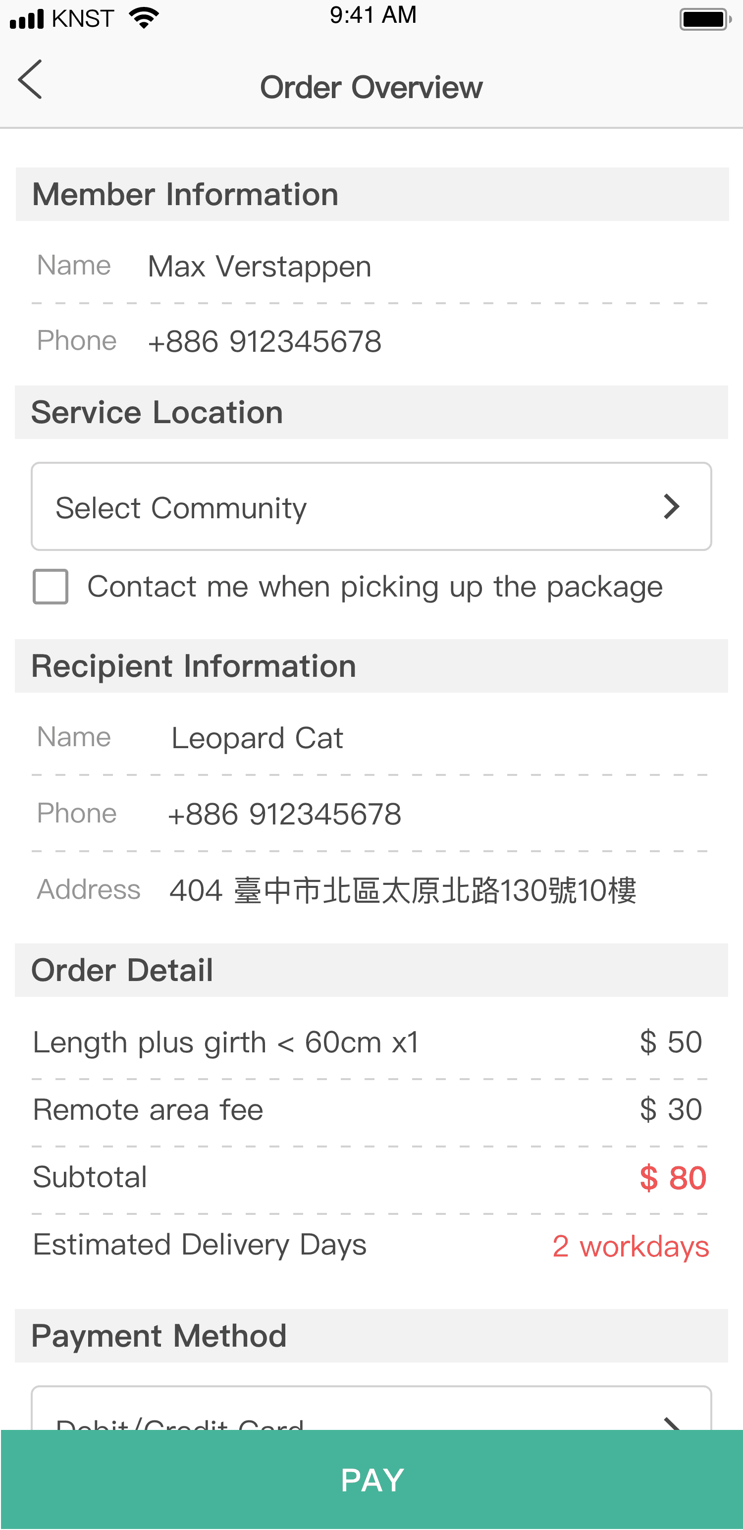 More Order Details