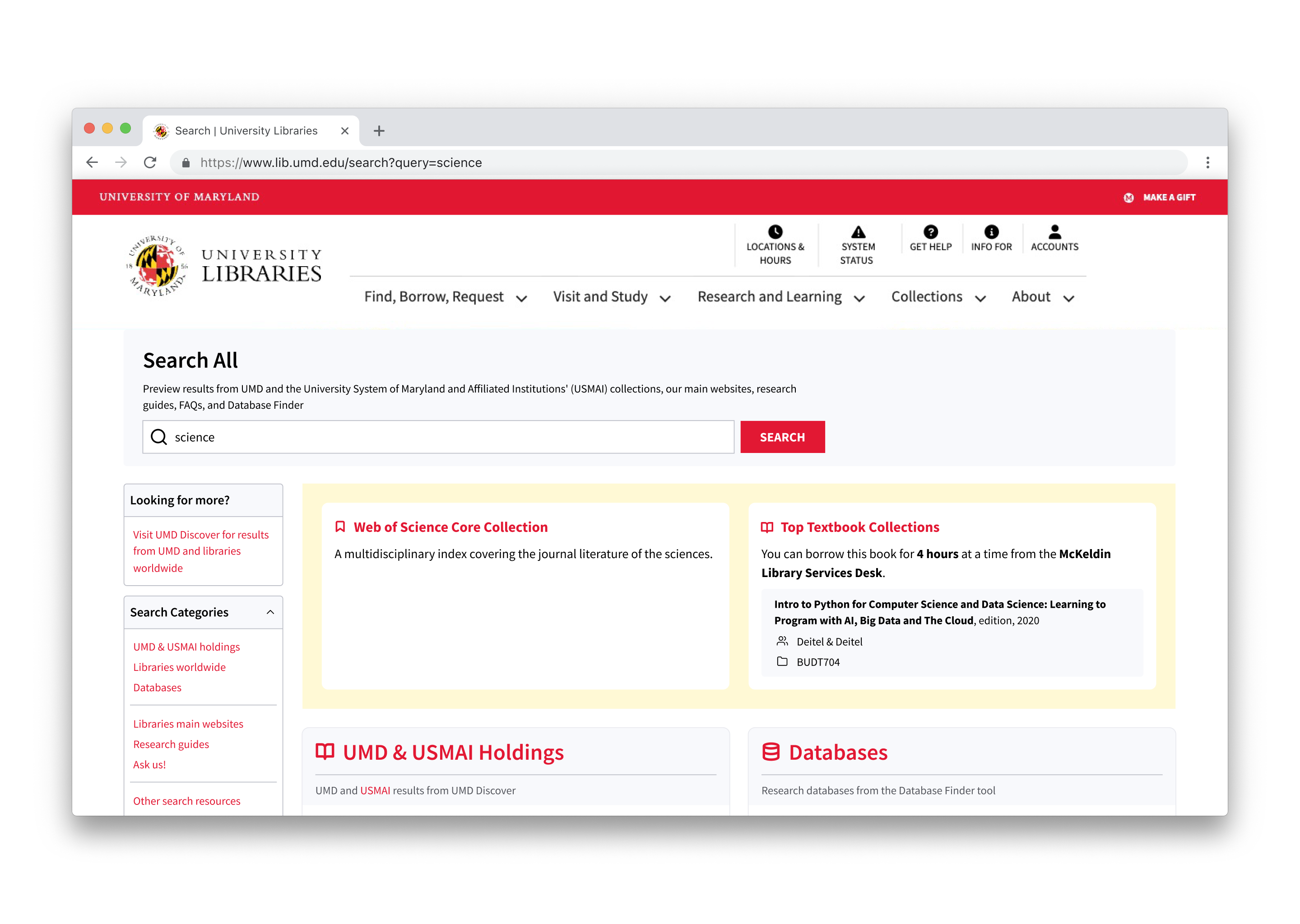 Updated Search All aligned to the design system. Catalog results remain visible alongside other holdings, with explicit scope labels and inline descriptions throughout so users always know where each result comes from.